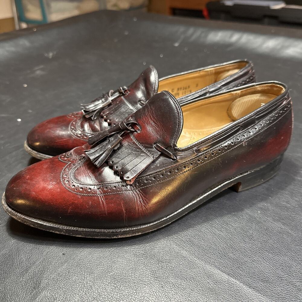 JOHNSON & MURPHY ARISTOCRATS ALL LEATHER DARK BURGUNDY SLIP ON Men’s 8 - 825